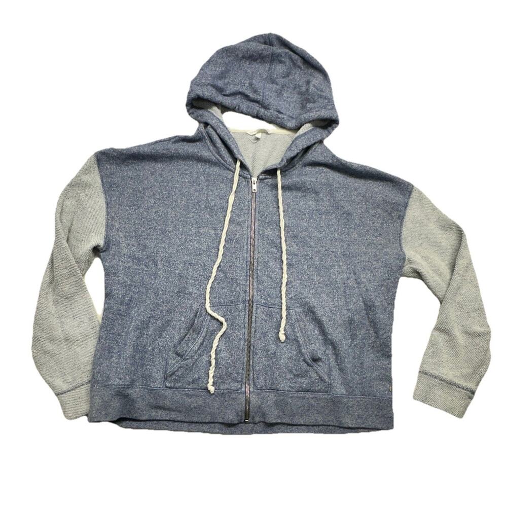 Victoria's Secret X Large Zip Up Terrycloth VS Hooded Sweatshirt Blue 2014 HTF